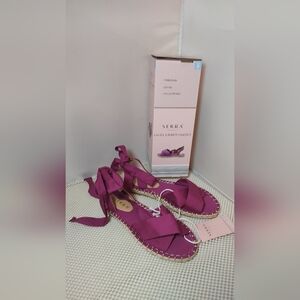 Serra Women's Size 8 Summer Sandals Maroon/Plum Lace Up Ankle Strap NWT